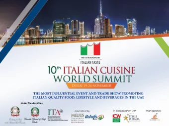 THE MOST INFLUENTIAL EVENT AND TRADE SHOW PROMOTING  ITALIAN QUALITY FOOD, LIFESTYLE AND BEVERAGES