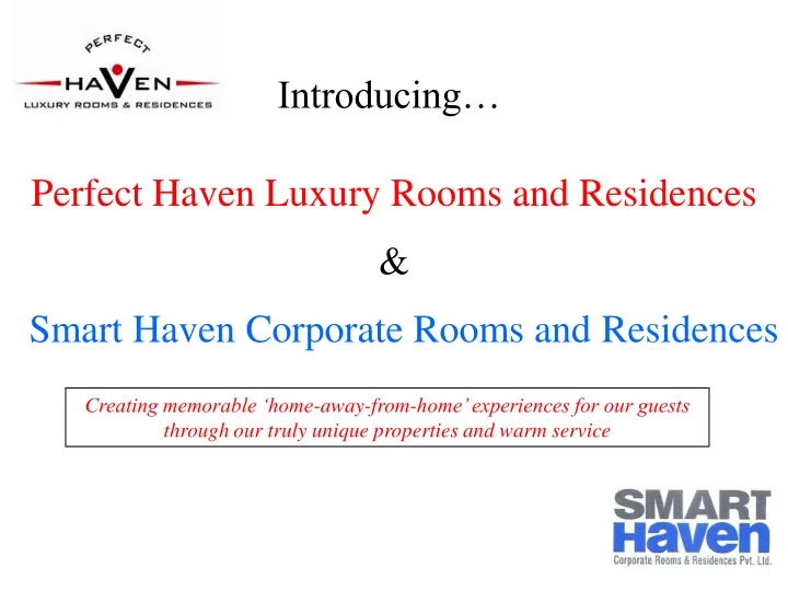 introducing perfect haven luxury rooms and residences
