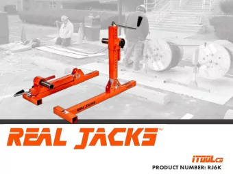 PRODUCT NUMBER: RJ6K  REAL JACKS  Product Number: RJ6K  FASTER  Set up in under  one minute.  SAFER