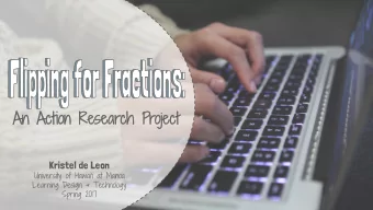 An A  Actio  ion R  Research P  Project  Kristel de Leon  University of Hawaii at Manoa