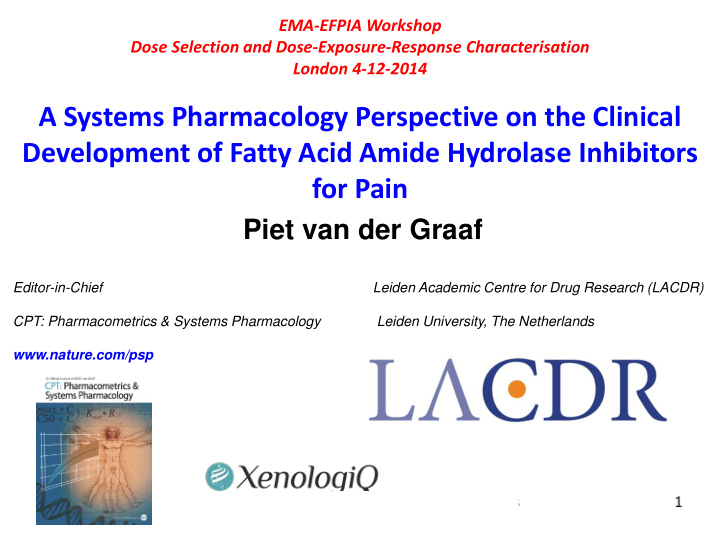 a systems pharmacology perspective on the clinical