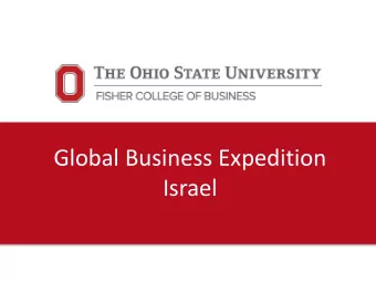 Israel Immersive cultural and business tours led by one of our Fisher College of Business faculty