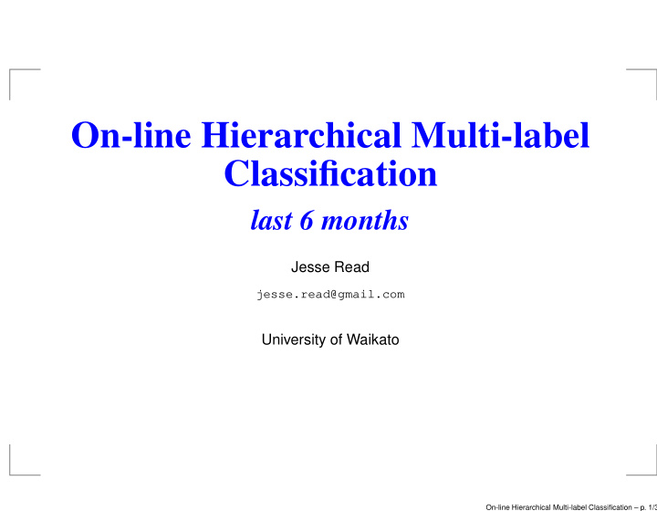 on line hierarchical multi label classification