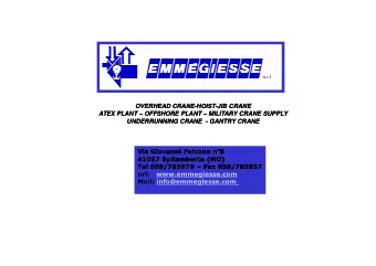 OVERHEAD CRANE  OVERHEAD CRANE-HOIST  HOIST-JIB CRANE  JIB CRANE  ATEX PLANT  ATEX PLANT