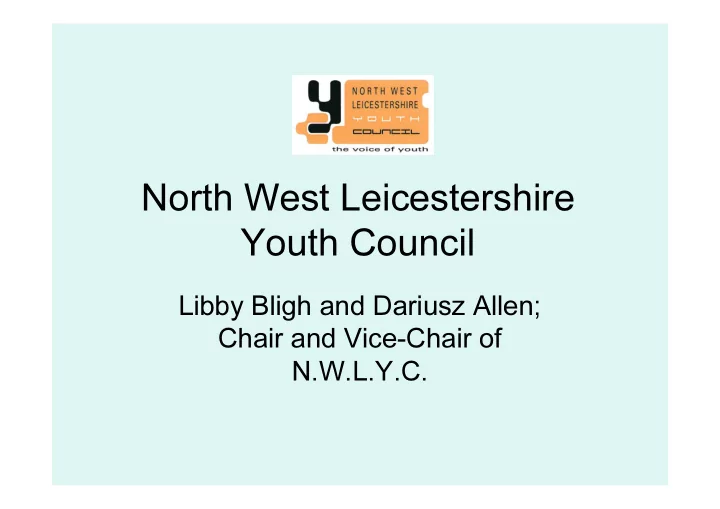 north west leicestershire youth council