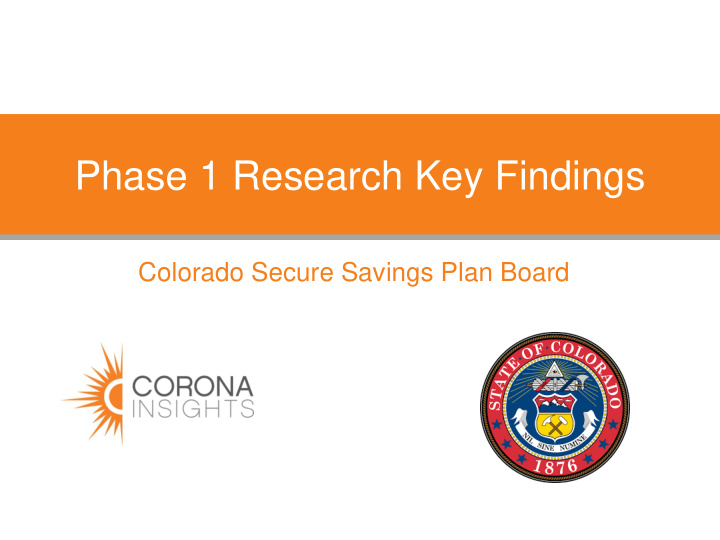 phase 1 research key findings