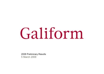 5 March 2009  Matthew Ingle  Chief Executive  Agenda  Group results   Managing the MFI legacy
