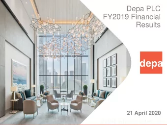 FY2019 Financial  Results  21 April 2020  Glob al Interior S olu tion s  Depa PLC | Financial