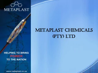 METAP  TAPLAST  LAST CHEMICALS  MICALS  (PTY)  Y) LTD  LOW VOLTAGE CABLE  JOINTING KITS