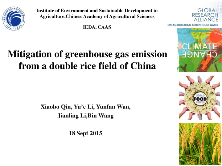 mitigation of greenhouse gas emission