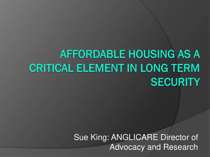 sue king anglicare director of advocacy and research wh