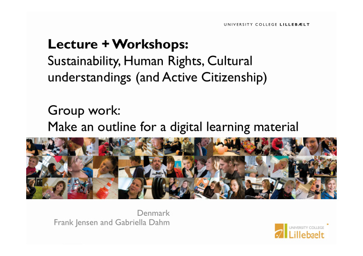 lecture workshops sustainability human rights cultural