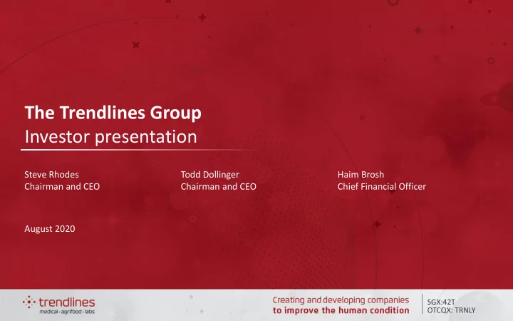 the trendlines group