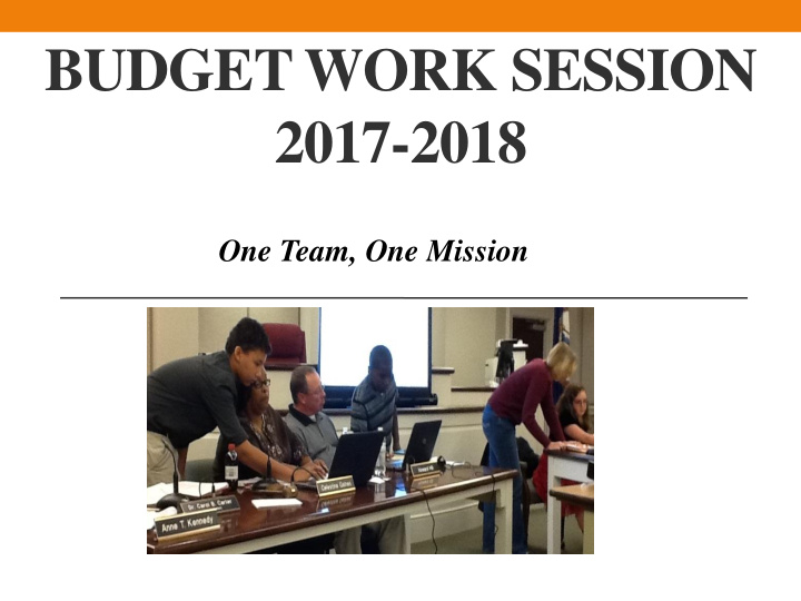 budget work session 2017 2018