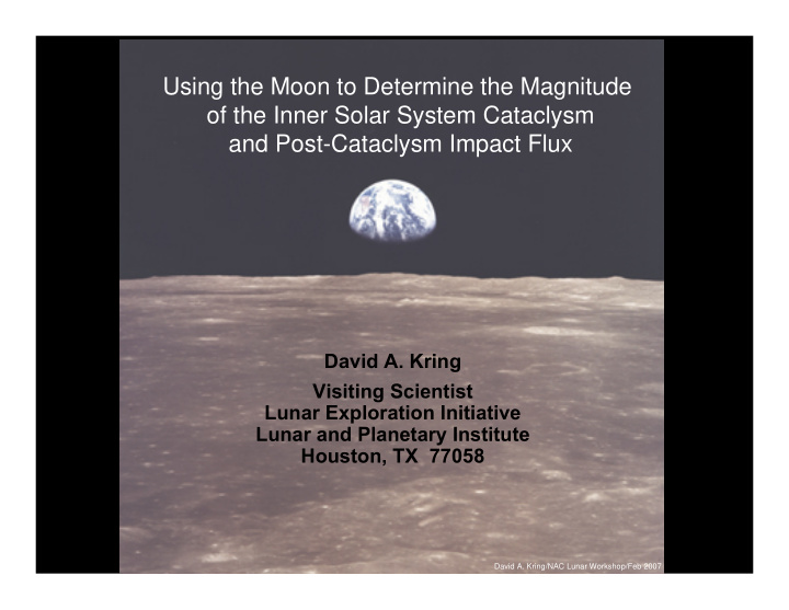 using the moon to determine the magnitude of the inner