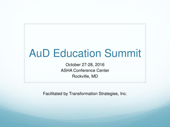 aud education summit
