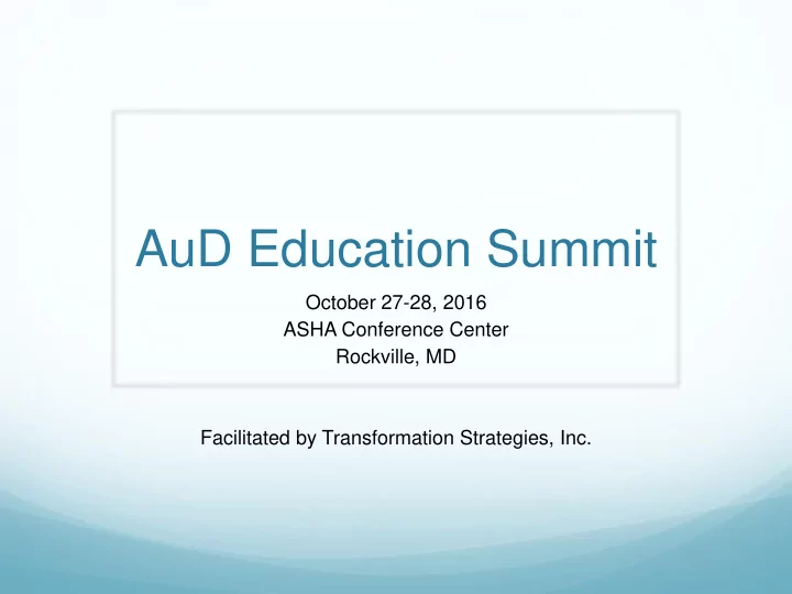 aud education summit