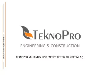 TEKNOPRO MHENDSLK VE ENDSTR TESSLER RETM A.. CORPORATE INFORMATION TEKNOPRO