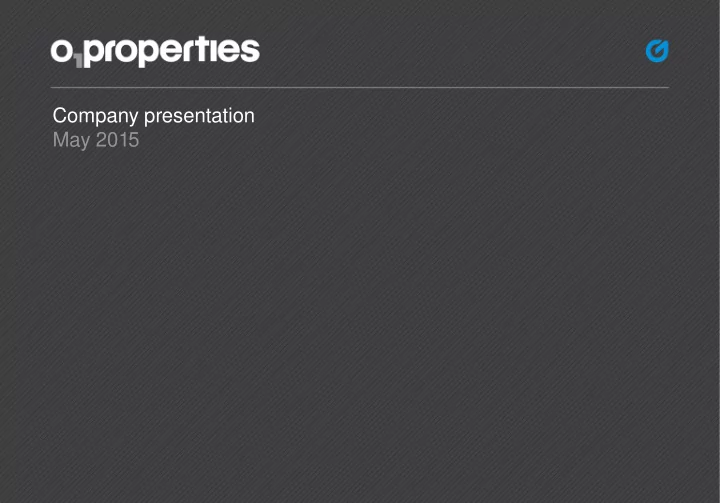 company presentation