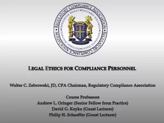 INTRODUCTION  Philip Schaeffer  an overview of the rules  Andrew Oringer, moderator  a