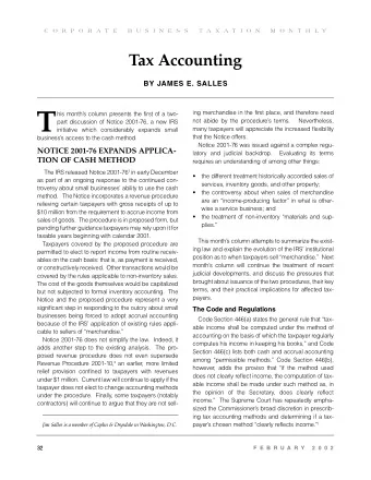 T  his months column presents the first of a two-  not abide by the procedures terms.