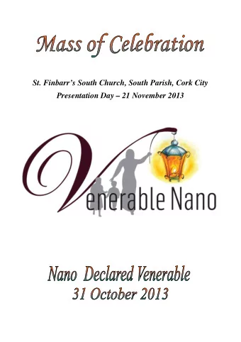 St. Finbarrs South Church, South Parish, Cork City Presentation Day  21 November 2013  0