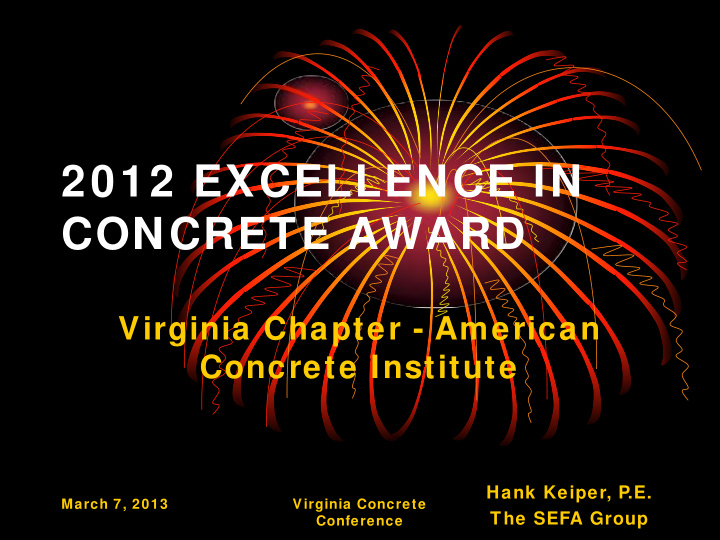 2012 excellence in concrete award
