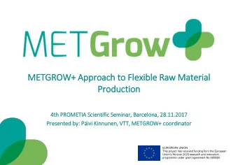 Production  4th  th PROMETIA Scien  cientif  ific Sem  eminar, Ba  Barcelona, 28.1  .11.2017  Pres
