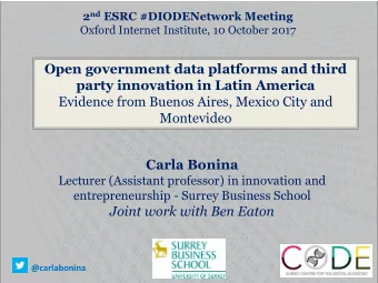 Open government data platforms and third  party innovation in Latin America  Evidence from Buenos