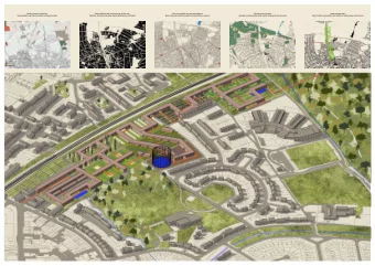 Wider context of the site  Urban blocks and private areas of the site  Bus route within the site