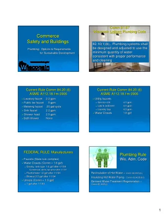 Commerce  Commerce  Safety and Buildings  Safety and Buildings  82.10(1)(b)., Plumbing systems