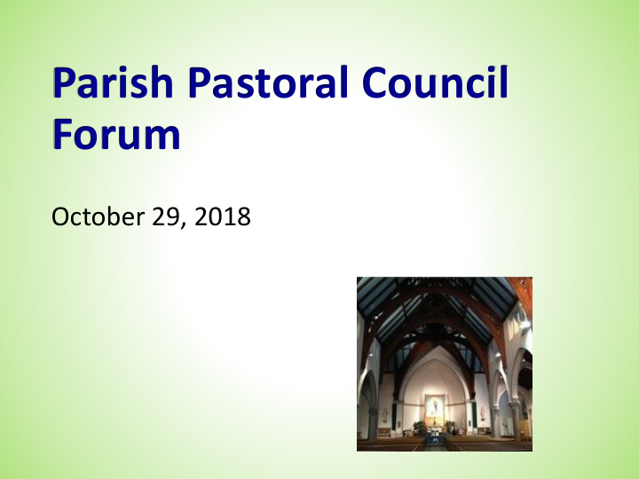 parish pastoral council