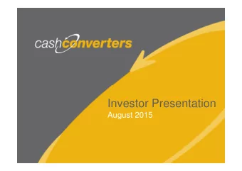 Investor Presentation  August 2015  30 June 2015 Full Year Results  Statutory Reporting Basis  30