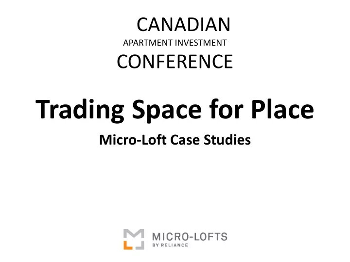 trading space for place