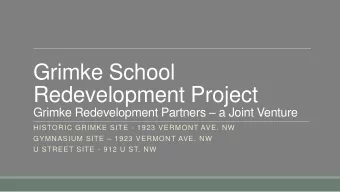 Grimke School  Redevelopment Project Grimke Redevelopment Partners  a Joint Venture  HISTORIC