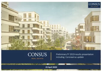 Preliminary FY 2019 results presentation  including  Coronavirus update  23 April 2020  Agenda  I