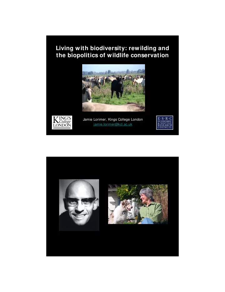 living with biodiversity rewilding and the biopolitics of