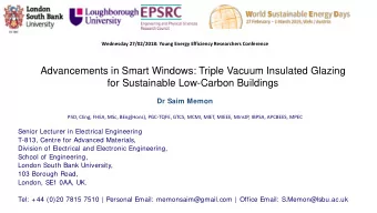 Advancements in Smart Windows: Triple Vacuum Insulated Glazing  for Sustainable Low-Carbon