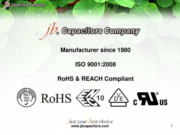manufacturer since 1980 iso 9001 2008 rohs reach compliant