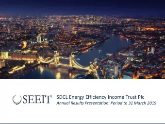 Sustainable development  Annual Results Presentation: Period to 31 March 2019  capital  Contents