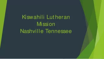 Kiswahili Lutheran  Mission  Nashville Tennessee  BACKGROUND  Africa  East Africa  HOS  T