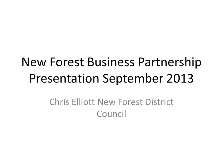 new forest business partnership presentation september