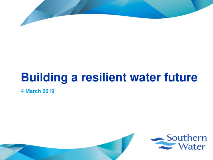 building a resilient water future