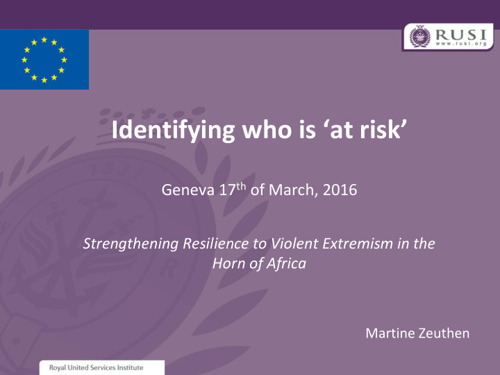 strengthening resilience to violent extremism in the horn