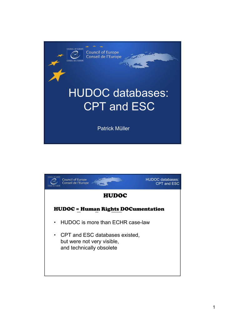 hudoc databases cpt and esc