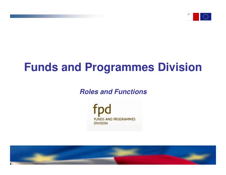 funds and programmes division