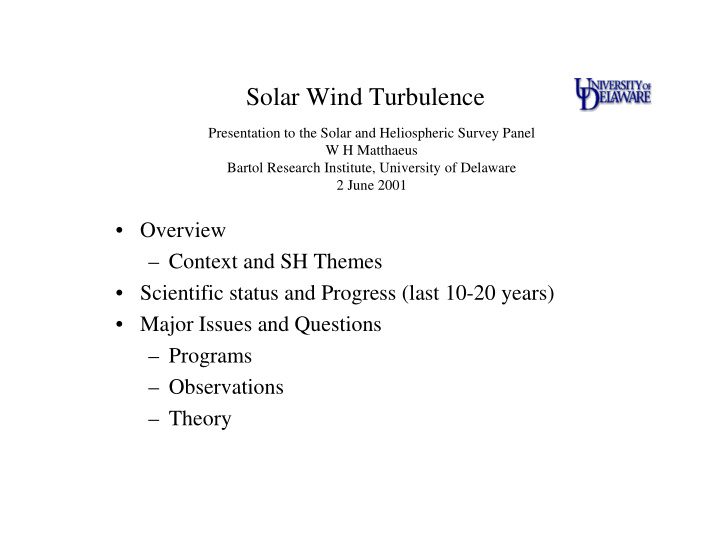 solar wind turbulence