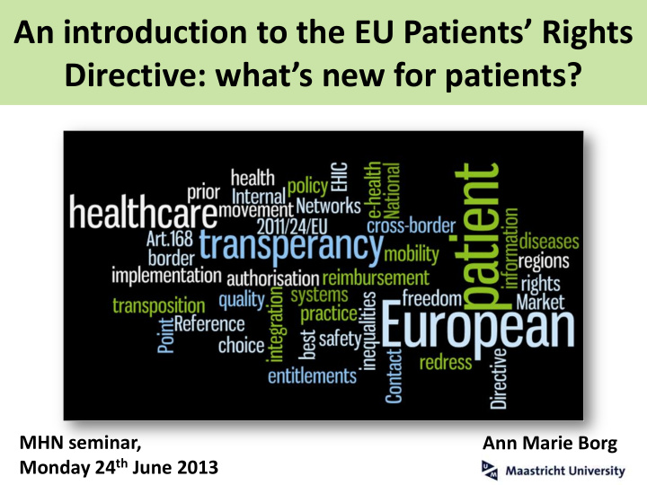 an introduction to the eu patients rights directive what