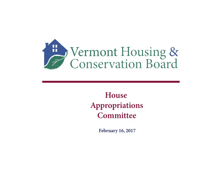 house appropriations