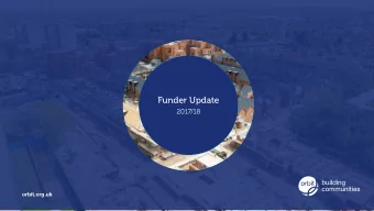 Funder Update  2017/18  orbit.org.uk  Disclaimer  The information contained in this investor